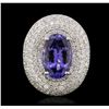 Image 2 : 14KT White Gold 4.84ct Tanzanite and Diamond Ring