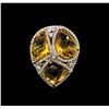 Image 2 : 15.33ctw Citrine and Diamond Ring - 14KT Yellow Gold