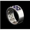 Image 1 : 2.00ctw Blue Sapphire and Diamond Ring - 14KT White Gold