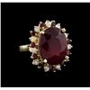 Image 1 : 17.11ctw Ruby and Diamond Ring - 14KT Yellow Gold