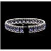 Image 3 : 14KT White Gold 22.50ctw Tanzanite and Diamond Bracelet
