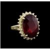 Image 1 : 16.74ct Ruby and Diamond Ring - 14KT Yellow Gold
