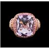 Image 2 : 14KT Rose Gold 7.92ct Pink Amethyst and Pink Sapphire Ring