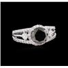 Image 1 : 3.00ctw Fancy Black Diamond Ring - 18KT White Gold