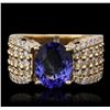 Image 2 : 14KT Yellow Gold 2.24ct Tanzanite and Diamond Ring