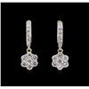 Image 1 : 1.10ctw Diamond Dangle Earrings - 14KT Yellow Gold