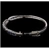 Image 3 : 3.60ctw Sapphire and Diamond Bangle Bracelet - 14KT White Gold