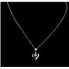 Image 2 : 14KT White Gold 0.25ctw Diamond Pendant With Chain