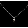 Image 1 : 14KT White Gold 0.40ct Diamond Pendant With Chain