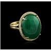 Image 1 : 14KT Yellow Gold 21.15ct Emerald and Diamond Ring