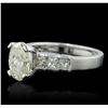 Image 2 : Platinum 2.81ctw Oval Cut Diamond Ring
