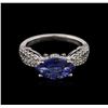 Image 2 : 14KT White Gold 1.60ct Tanzanite and Diamond Ring