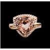 Image 2 : 14KT Rose Gold 7.68ct Morganite and Diamond Ring