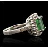 Image 1 : 14KT White Gold 3.34ct Emerald and Diamond Ring