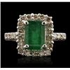 Image 2 : 14KT White Gold 3.34ct Emerald and Diamond Ring