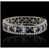 Image 2 : 18KT White Gold 16.40ctw Sapphire and Diamond Bracelet