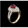 Image 3 : 1.86ct Ruby and Diamond Ring - 14KT Yellow Gold