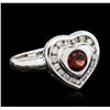 Image 1 : 14KT White Gold 0.50ct Garnet and Diamond Ring