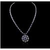Image 1 : 14KT White Gold 47.29ctw Sapphire and Diamond Necklace