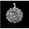 Image 1 : 5.36ctw Alexandrite and Diamond Pendant - 14KT White Gold