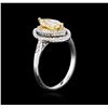 Image 3 : 1.37ctw Light Yellow Diamond Ring - 18KT White Gold