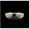 Image 2 : 14KT Yellow Gold 1.02ct Sapphire and Diamond Ring
