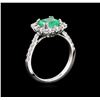 Image 3 : 1.33ct Emerald and Diamond Ring - 14KT White Gold