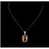Image 2 : 18KT White Gold 18.12ct Citrine and Diamond Pendant With Chain