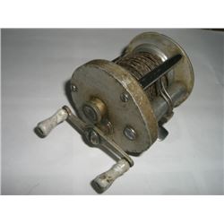 VINTAGE FISHING REEL STAMPED *LANGLEY MODEL 500* IN WORKING CONDITION AND HAS FISHING LINE!! REEL CA