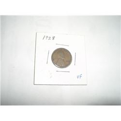 1928 LNCOLN WHEAT CENT *NICE EARLY VERY FINE GRADE US PENNY*!! PENNY CAME OUT OF SAFE BOX!!