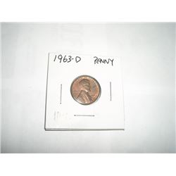 1963-D *DENVER MINT* LNCOLN CENT *NICE UNC HIGH GRADE US PENNY*!! PENNY CAME OUT OF SAFE BOX!!