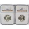 Image 1 : ( 2 ) 1947-D WASHINGTON QUARTERS, NGC MS-65