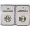 Image 1 : ( 2 ) 1947 WASHINGTON QUARTERS, (1) NGC MS-65 & (1) MS-66