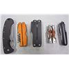 Image 2 : Metal Box of Various New & Used Knives, Corkscrews, Multi-tools and more!
