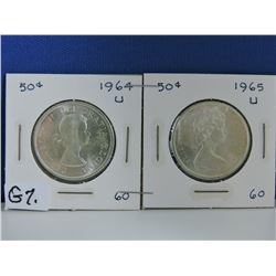 1964 & 1965 Canada 50 cents