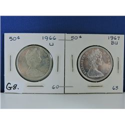 1966 & 1967 Canada 50 cents