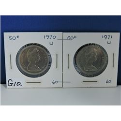 1970 & 1971 Canada 50 cents