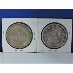 1937 & 1939 Canada Silver Dollar