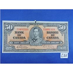 1937 Canada 50 Dollar Bill
