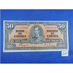 1937 Canada 50 Dollar Bill