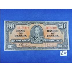 1937 Canada 50 Dollar Bill