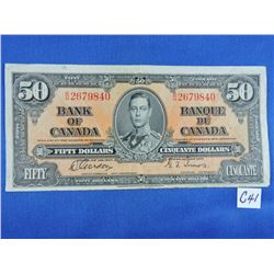 1937 Canada 50 Dollar Bill
