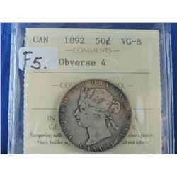 1892 Canada 50 Cents- Obverse 4