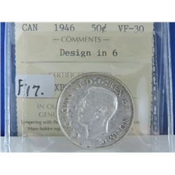 1946 Canada 50 Cents - Design in 6