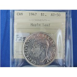 1947 Canada Silver Dollar - Maple Leaf