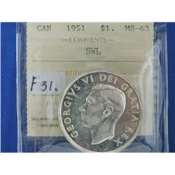 1951 Canada Silver Dollar - SWL