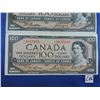 Image 2 : (3) 1954 Canada 100 Dollar Bills