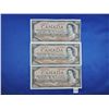 Image 1 : (3) 1954 Canada 100 Dollar Bills