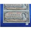 Image 2 : (3) 1954 Canada 100 Dollar Bills