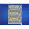 Image 1 : (3) 1954 Canada 100 Dollar Bills